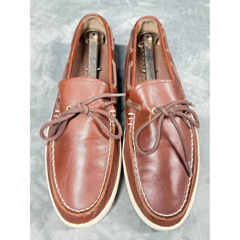 Cole Haan Boat Shoes Mens 10M Brown Leather Lace Up Deck Casual